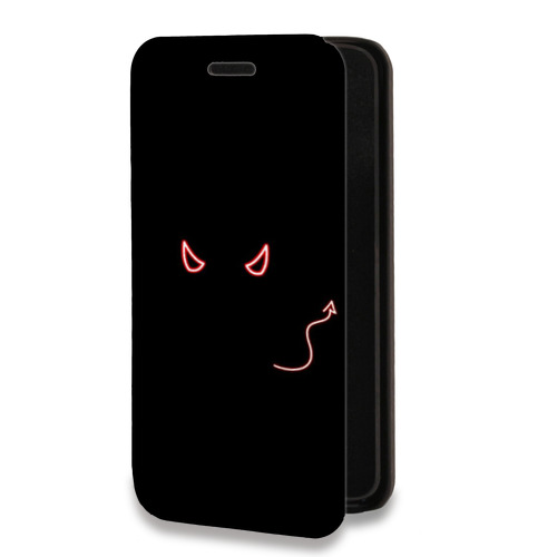 Дизайнерский горизонтальный чехол-книжка для Xiaomi RedMi 9 Минимализм на черном