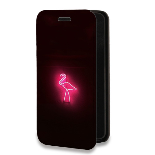 Дизайнерский горизонтальный чехол-книжка для Xiaomi RedMi Note 10 Минимализм на черном