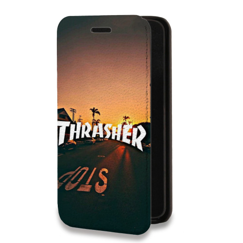Дизайнерский горизонтальный чехол-книжка для Iphone 14 Pro Max Скейтер стиль