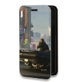 Дизайнерский горизонтальный чехол-книжка для Huawei P40 Lite E Cyberpunk 2077
