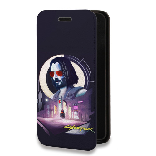 Дизайнерский горизонтальный чехол-книжка для Iphone 14 Pro Max Cyberpunk 2077