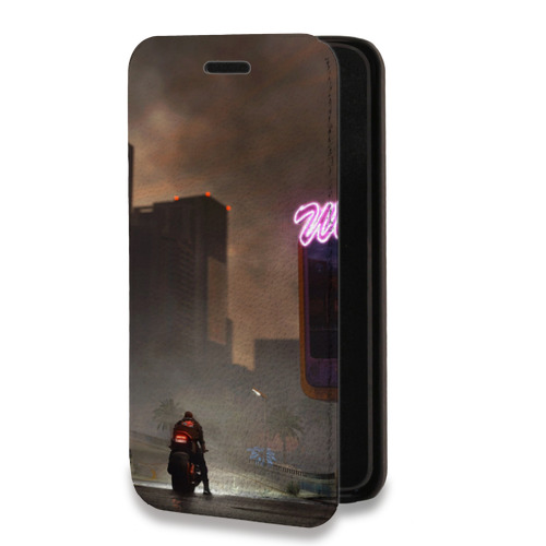 Дизайнерский горизонтальный чехол-книжка для Iphone 12 Pro Cyberpunk 2077