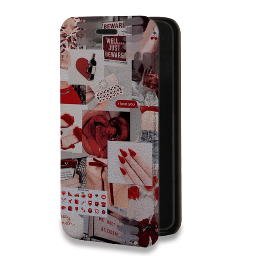 Дизайнерский горизонтальный чехол-книжка для Iphone 13 Pro Коллаж