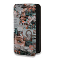 Дизайнерский горизонтальный чехол-книжка для Iphone 12 Pro Коллаж