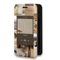 Дизайнерский горизонтальный чехол-книжка для Iphone 7 Коллаж