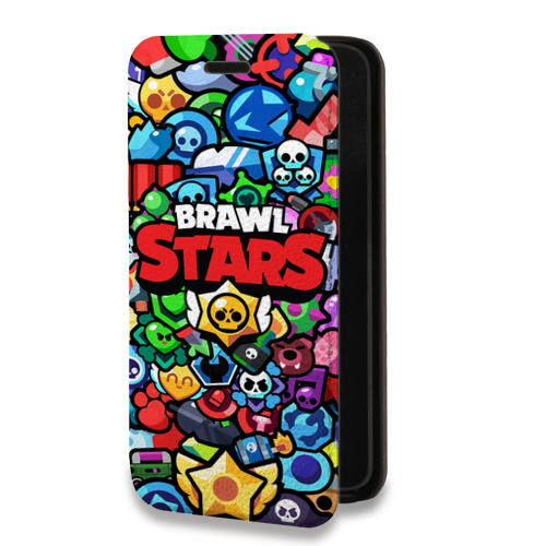 Дизайнерский горизонтальный чехол-книжка для Iphone 13 Pro Brawl Stars