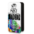 Дизайнерский горизонтальный чехол-книжка для Samsung Galaxy A51 Городские символы