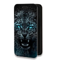 Дизайнерский горизонтальный чехол-книжка для Iphone 11 Темный леопард
