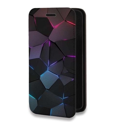 Дизайнерский горизонтальный чехол-книжка для Google Pixel 6 Геометрия неона