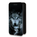 Дизайнерский горизонтальный чехол-книжка для Iphone 11 Лесной волк