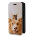 Дизайнерский горизонтальный чехол-книжка для Iphone 7 Plus / 8 Plus Собака и котенок
