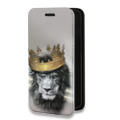 Дизайнерский горизонтальный чехол-книжка для Google Pixel 6 Лев с короной