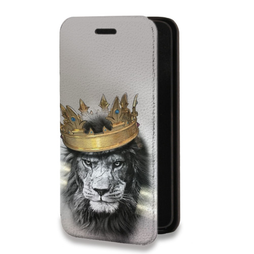 Дизайнерский горизонтальный чехол-книжка для Google Pixel 6 Лев с короной