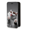 Дизайнерский горизонтальный чехол-книжка для Iphone 11 Коты