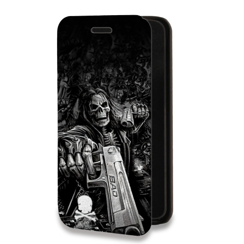 Дизайнерский горизонтальный чехол-книжка для Iphone 11 Скелет