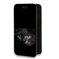 Дизайнерский горизонтальный чехол-книжка для Realme C11 Кот в темноте