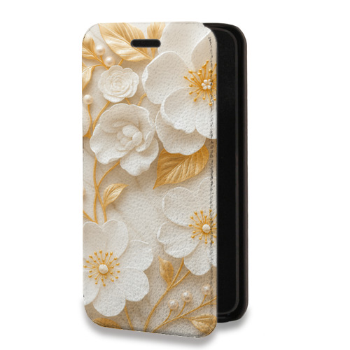 Дизайнерский горизонтальный чехол-книжка для Iphone 11 Цветы