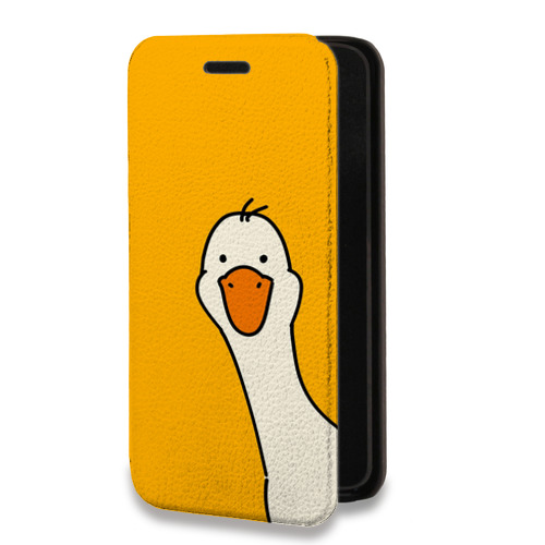 Дизайнерский горизонтальный чехол-книжка для Samsung Galaxy A12 Утка