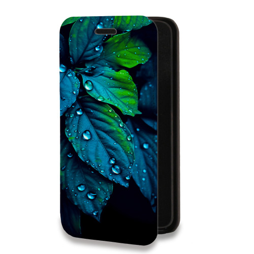 Дизайнерский горизонтальный чехол-книжка для Nokia 8 Sirocco Листья и роса