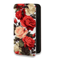 Дизайнерский горизонтальный чехол-книжка для Samsung Galaxy A12 Розы