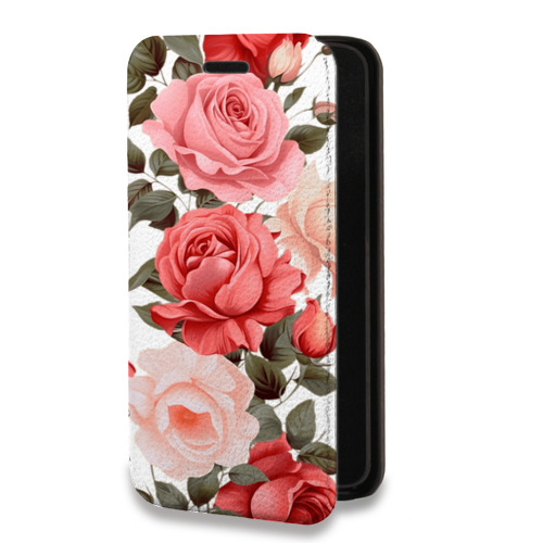 Дизайнерский горизонтальный чехол-книжка для Google Pixel 6 Розы