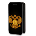 Дизайнерский горизонтальный чехол-книжка для Google Pixel 6 Герб России желтый