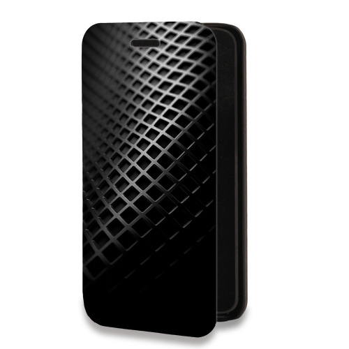 Дизайнерский горизонтальный чехол-книжка для Samsung Galaxy A12 Текстура металла