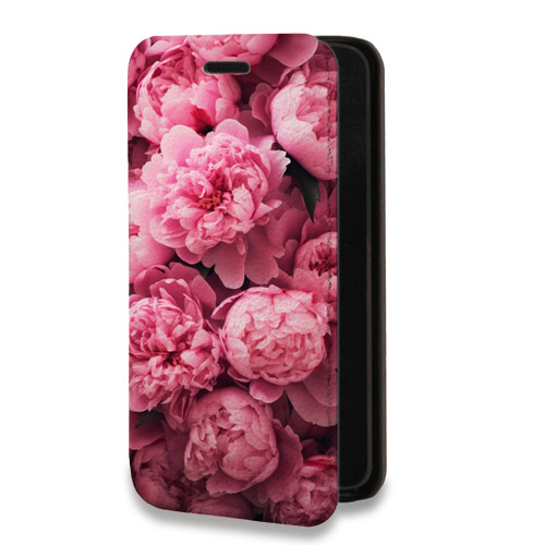 Дизайнерский горизонтальный чехол-книжка для RedMi 13 4G цветы пионы