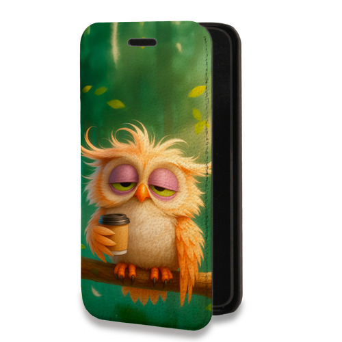 Дизайнерский горизонтальный чехол-книжка для Iphone 7 сова