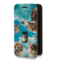 Дизайнерский горизонтальный чехол-книжка для Samsung Galaxy A12 котики