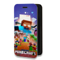 Дизайнерский горизонтальный чехол-книжка для Samsung Galaxy A12 Майнкрафт Minecraft