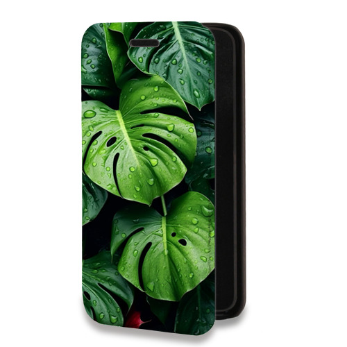 Дизайнерский горизонтальный чехол-книжка для Iphone 13 Листья