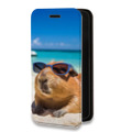 Дизайнерский горизонтальный чехол-книжка для Tecno Spark 8C Капибара