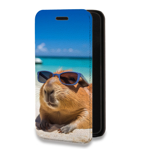 Дизайнерский горизонтальный чехол-книжка для Tecno Spark 8C Капибара