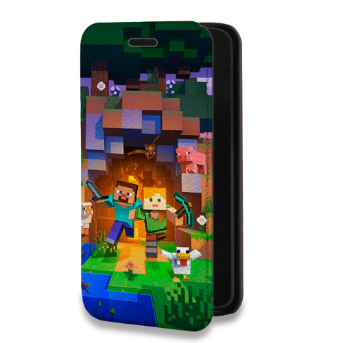 Дизайнерский горизонтальный чехол-книжка для Huawei Honor 30i Майнкрафт Minecraft