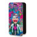 Дизайнерский горизонтальный чехол-книжка для Google Pixel 6 Рик и Морти Rick Morty