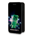 Дизайнерский горизонтальный чехол-книжка для Iphone 13 Майнкрафт Minecraft