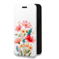 Дизайнерский горизонтальный чехол-книжка для Samsung Galaxy A12 Цветы