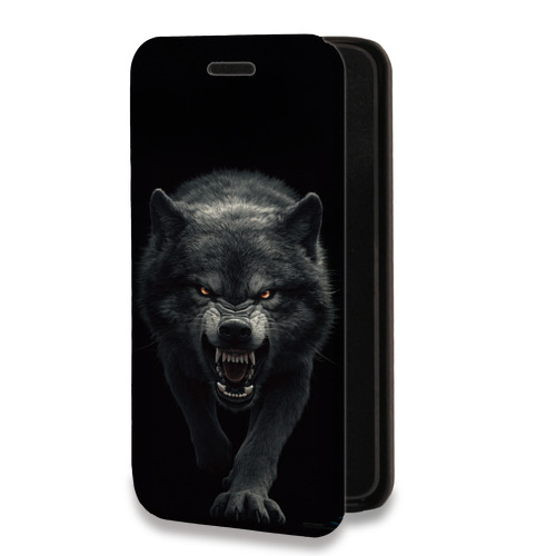 Дизайнерский горизонтальный чехол-книжка для Huawei Honor 30i Волк