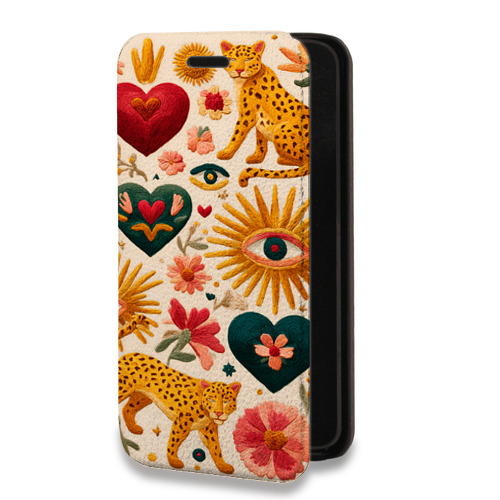 Дизайнерский горизонтальный чехол-книжка для Samsung Galaxy A12 Модный принт