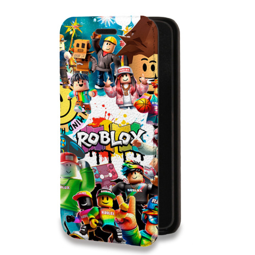 Дизайнерский горизонтальный чехол-книжка для Samsung Galaxy M20 Roblox Роблокс