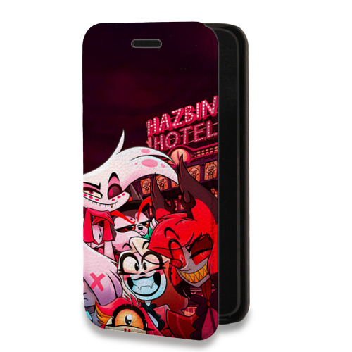 Дизайнерский горизонтальный чехол-книжка для Iphone 11 Hazbin Hotel Отель Хазбин
