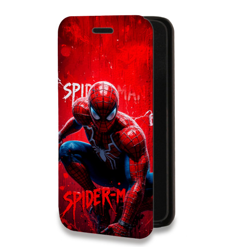 Дизайнерский горизонтальный чехол-книжка для TCL 10L Spiderman Человек паук
