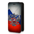 Дизайнерский горизонтальный чехол-книжка для Samsung Galaxy M20 Флаг России