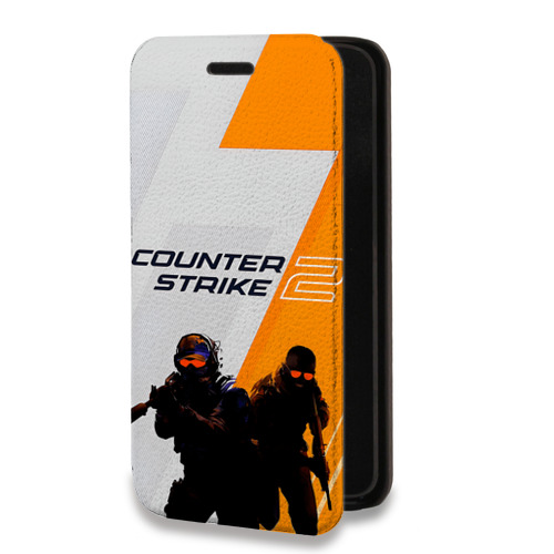 Дизайнерский горизонтальный чехол-книжка для Samsung Galaxy A12 Counter Strike