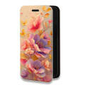 Дизайнерский горизонтальный чехол-книжка для Google Pixel 6 Цветы и бабочки