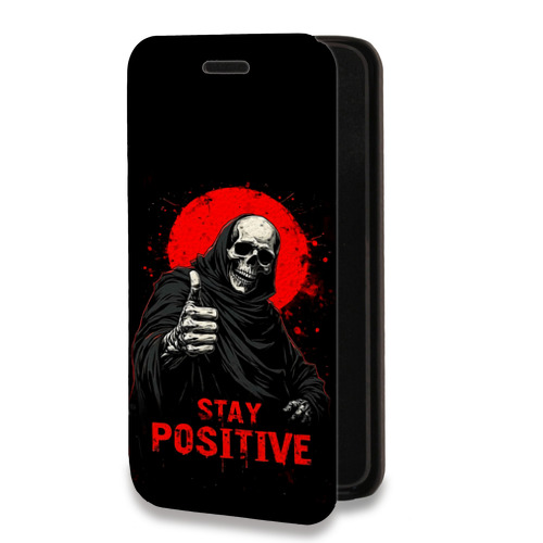 Дизайнерский горизонтальный чехол-книжка для Tecno Spark 8C смешной скелет