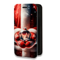 Дизайнерский горизонтальный чехол-книжка для RedMi 13 4G Новый год