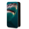 Дизайнерский горизонтальный чехол-книжка для Samsung Galaxy S22 Ultra Акулы