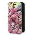 Дизайнерский горизонтальный чехол-книжка для Iphone 12 Pro Цветочные мазки